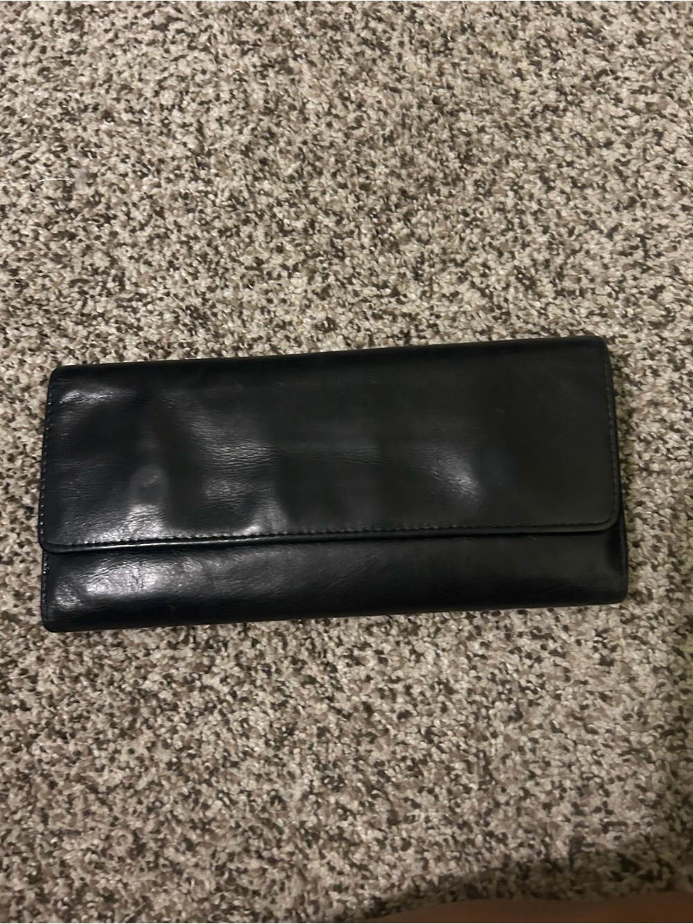HOBO International Vintage Black Leather Long Continental Wallet Clutch